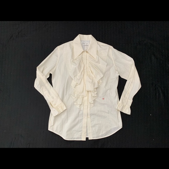 Victoria Beckham, Ruffle Front Button Down Shirt - Picture 2 of 12